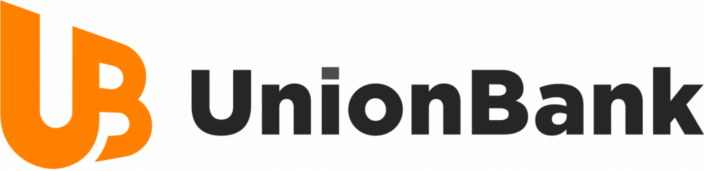 Union bank logo with an orange and black background.